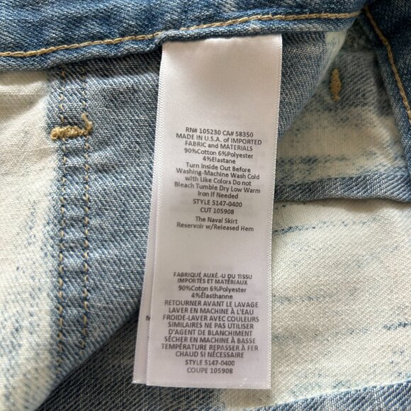 Current/Elliott The Naval Denim Released Hem Skirt Size 27/0 - Picture 7 of 7